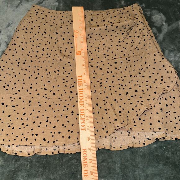 Abercrombie & Fitch Wrap Skirt Women's Medium Tan Black Animal Print Side Zip - Picture 5 of 7